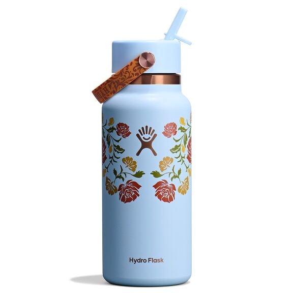 32 oz (946 ml) Wide Mouth with Flex Straw Cap - Western Light Blue