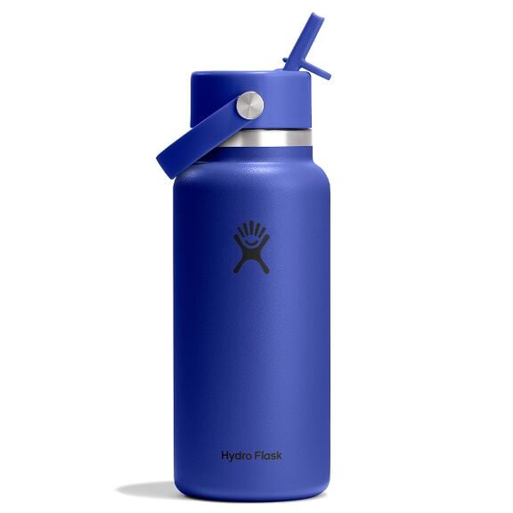 32 oz (946 ml) Wide Mouth with Flex Straw Cap - Capri Blue