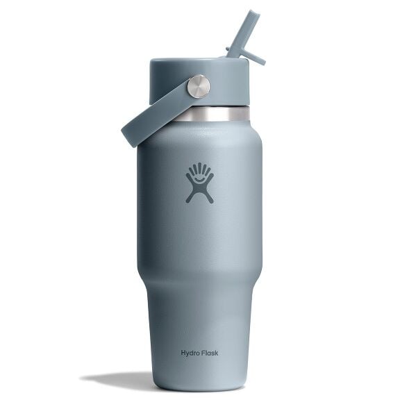 24 oz (710 ml) Wide Mouth Travel Bottle with Flex Straw Cap - Shale Grey