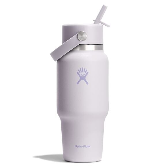 24 oz (710 ml) Wide Mouth Travel Bottle with Flex Straw Cap - Cloud Pink