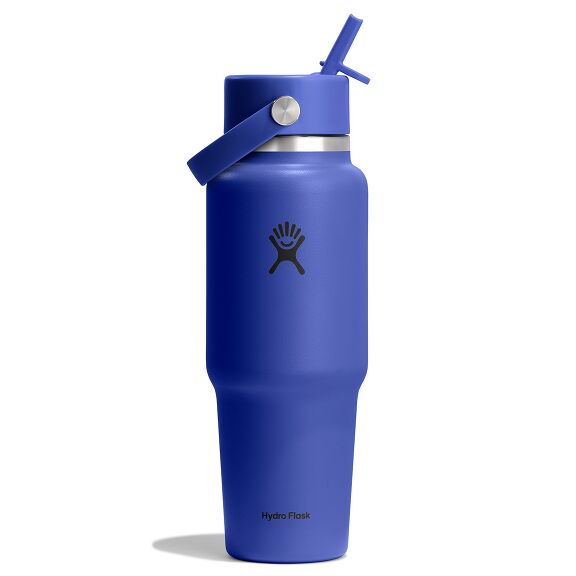 32 oz (946 ml) Wide Mouth Travel Bottle with Flex Straw Cap - Capri Blue