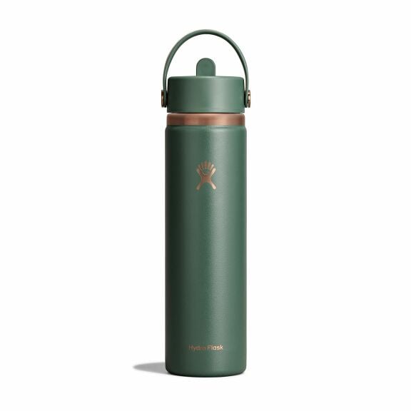 24 oz Wide Mouth with Flex Straw Cap - Forest Green Arc