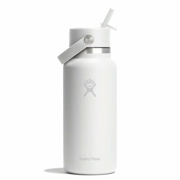 32 oz Wide Mouth with Flex Straw Cap - Tonal White