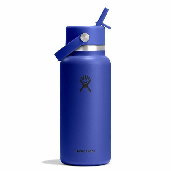 32 oz Wide Mouth with Flex Straw Cap - Capri Blue