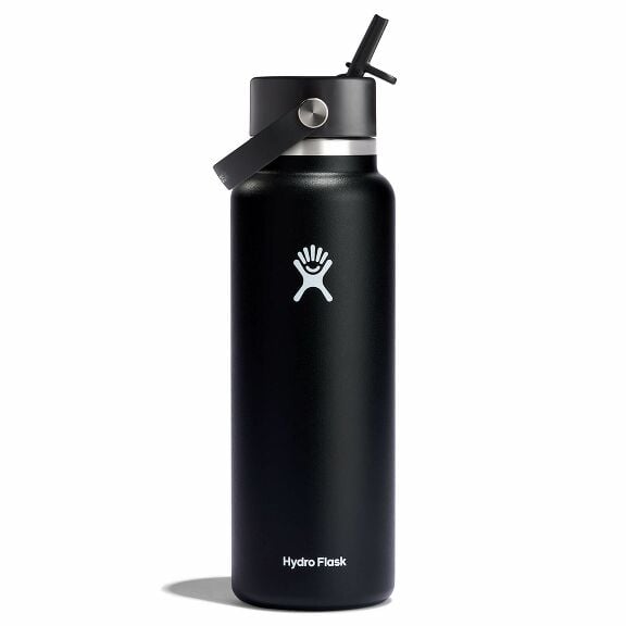 40 oz Wide Mouth with Flex Straw Cap - Black