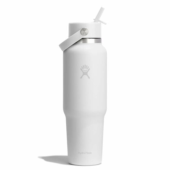 40 oz Travel Bottle with Flex Straw Cap - Tonal White