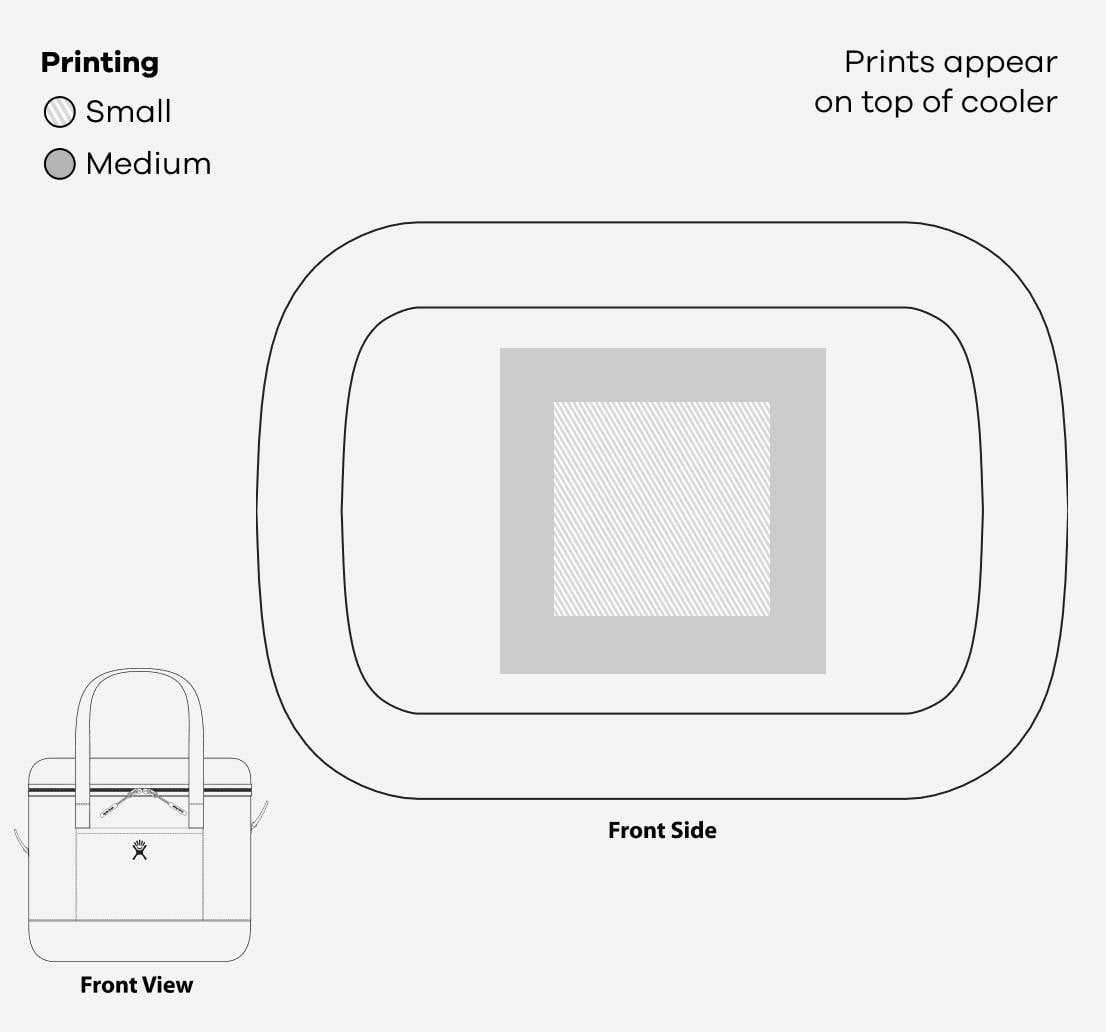 20 L Carry Out Cooler: PRINTING 4.25 in (W) x 4.25 (H) Front Side & Back Side